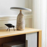 Eddy Modern Marble Base Table Lamp with Adjustable Steel Shade and Integrated LED