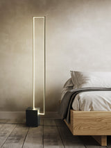 Minimalist Linear LED Standing Floor Lamp for Modern Living Room and Bedroom Reading