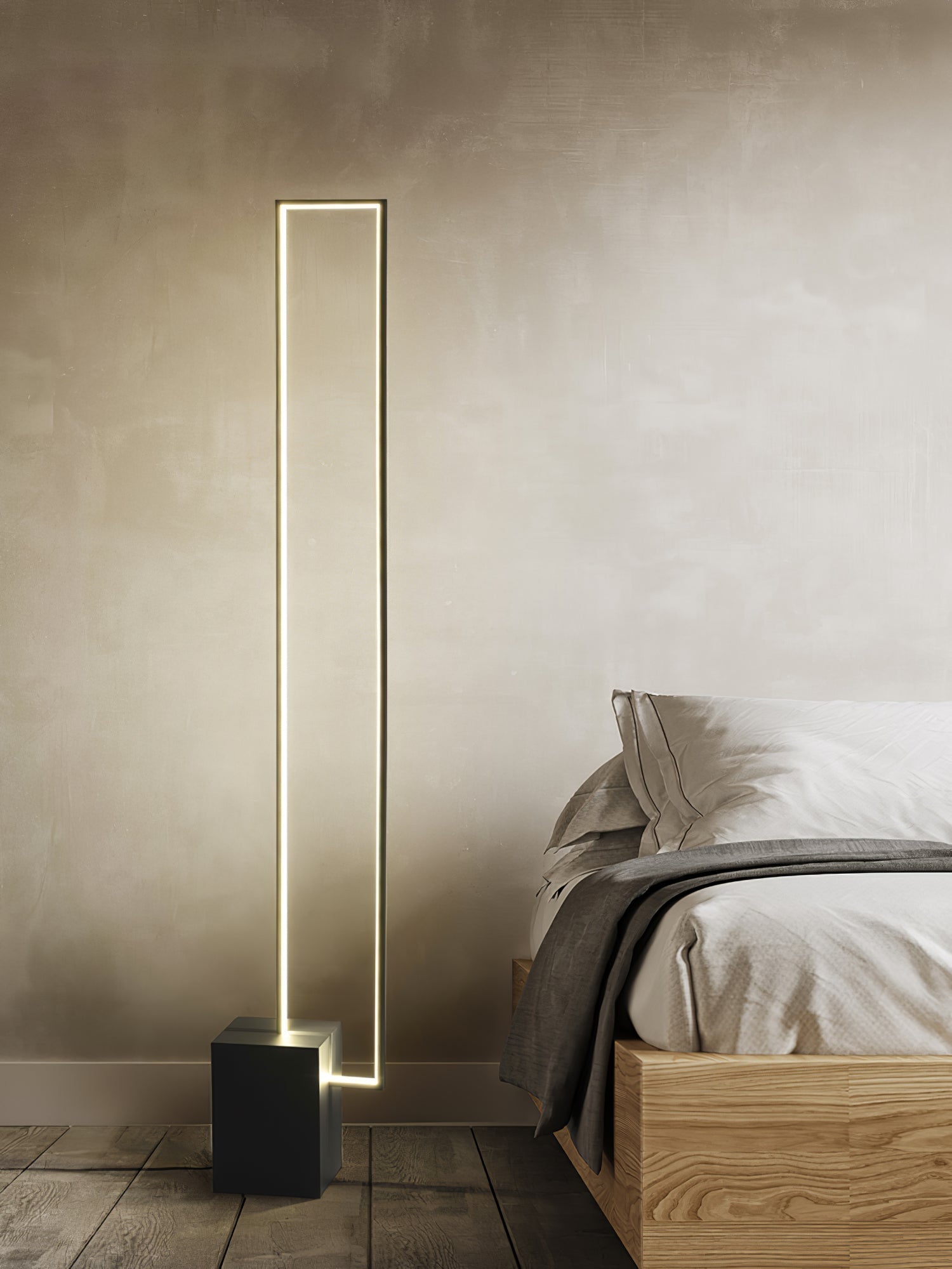 Minimalist Linear LED Standing Floor Lamp for Modern Living Room and Bedroom Reading