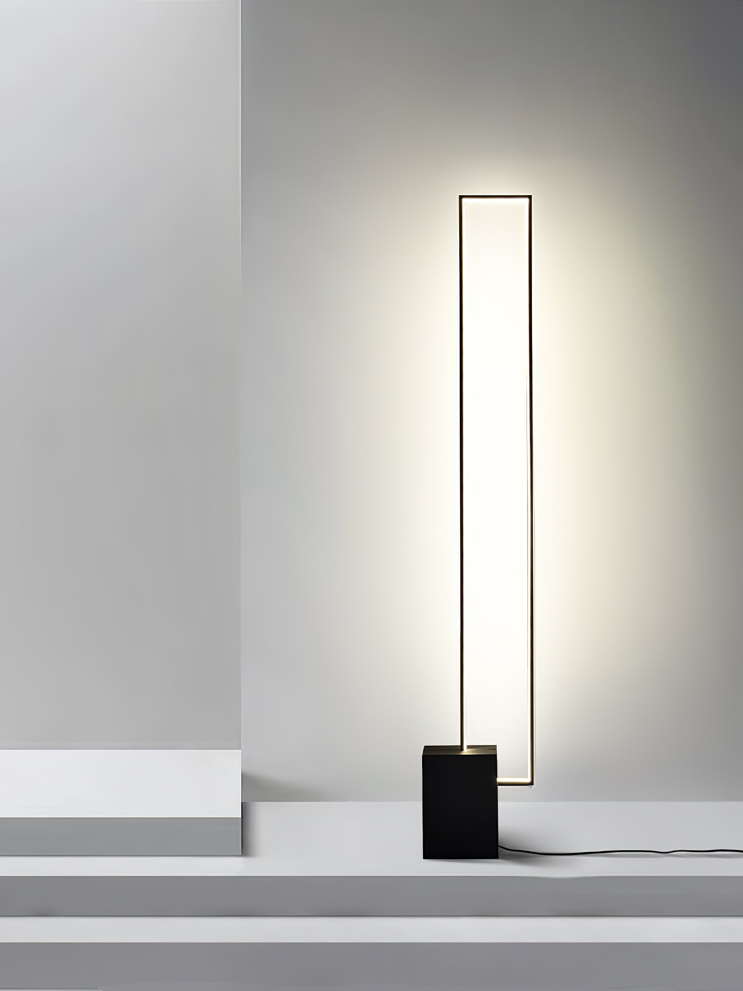 Minimalist Linear LED Standing Floor Lamp for Modern Living Room and Bedroom Reading