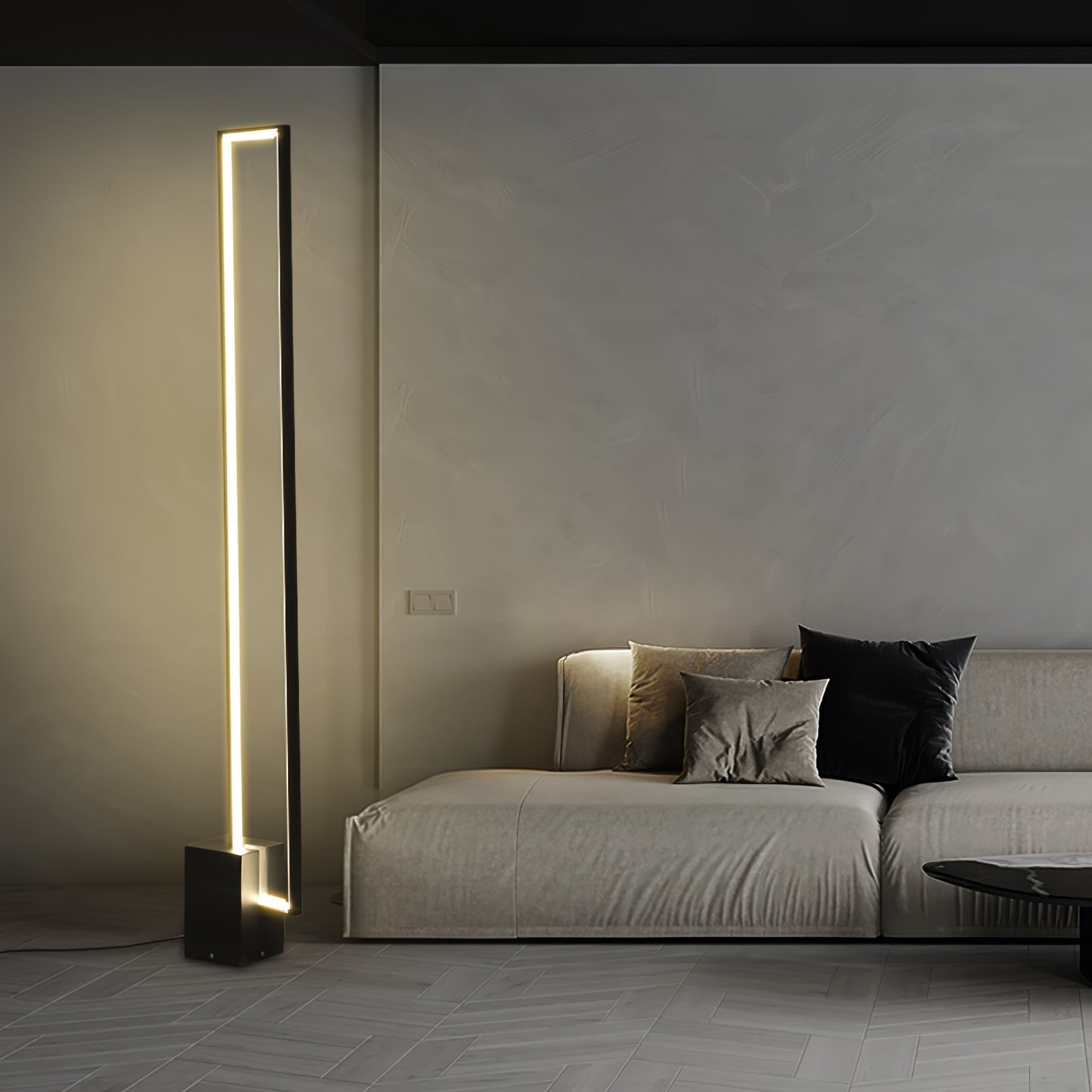 Minimalist Linear LED Standing Floor Lamp for Modern Living Room and Bedroom Reading