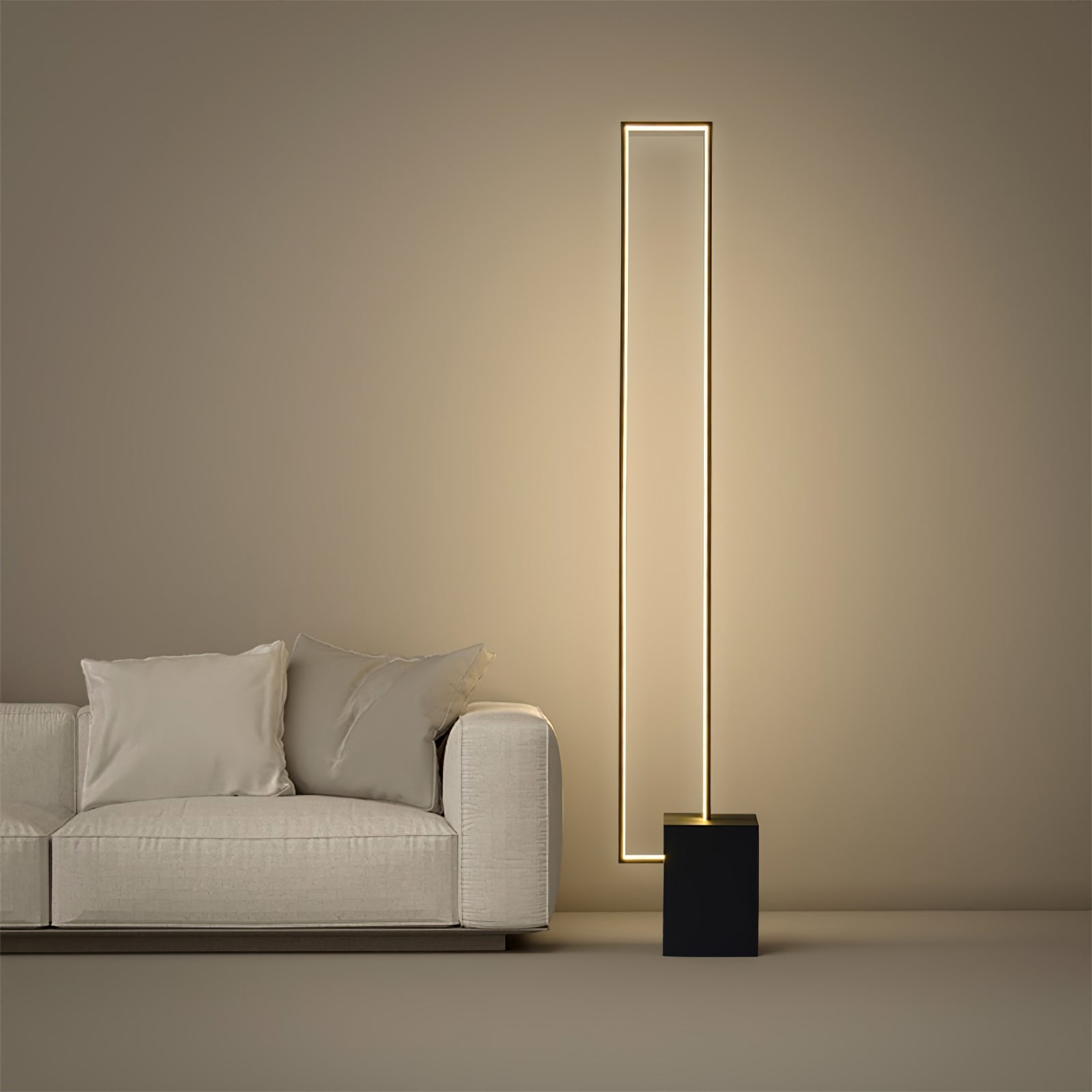 Minimalist Linear LED Standing Floor Lamp for Modern Living Room and Bedroom Reading