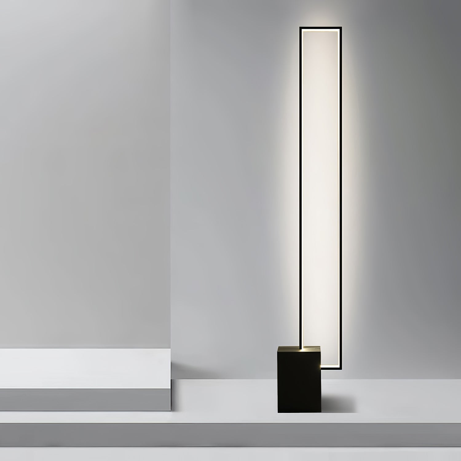 Minimalist Linear LED Standing Floor Lamp for Modern Living Room and Bedroom Reading