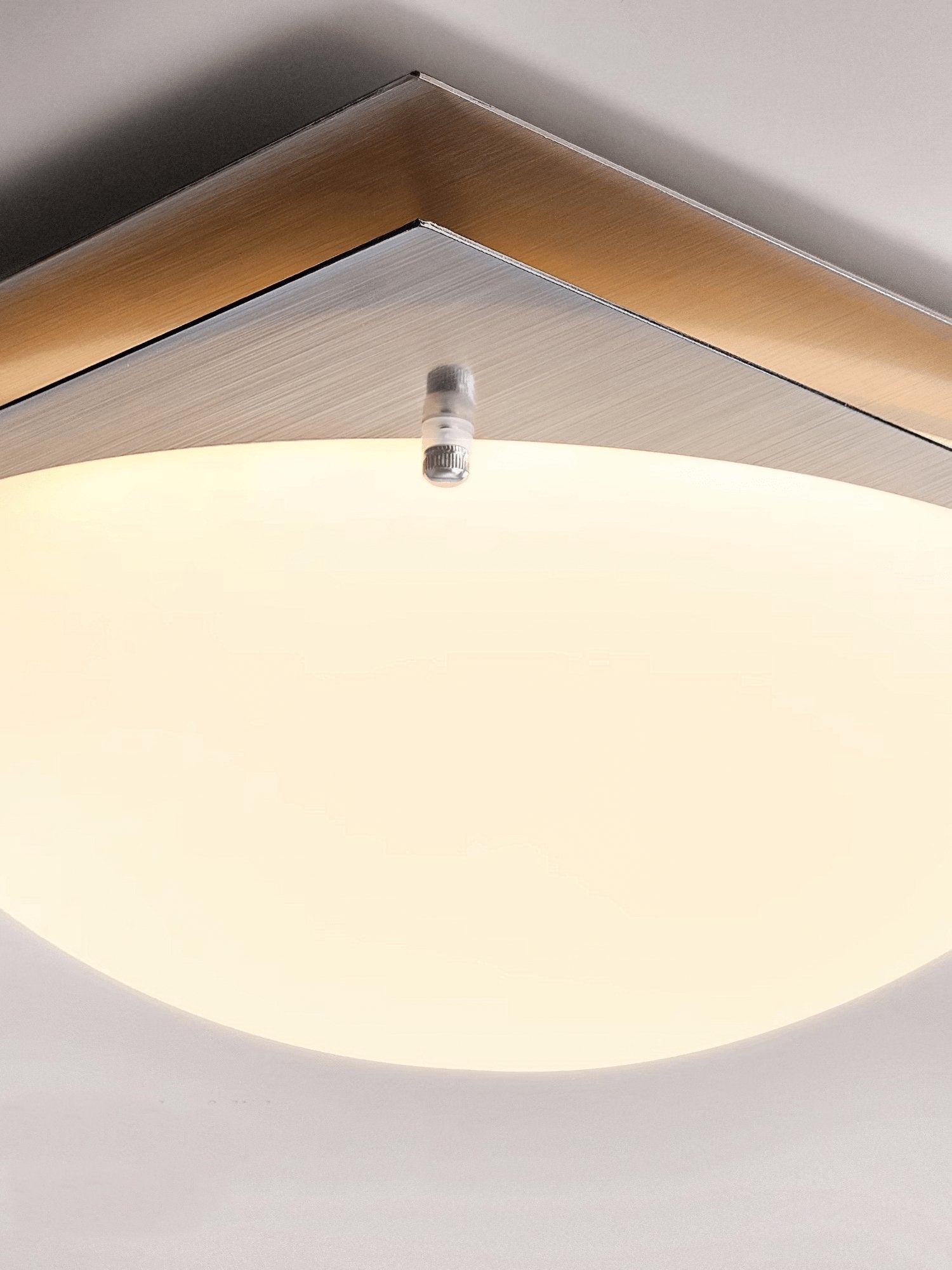 Modern Square Edged Glass LED Flush Mount Ceiling Light with Stainless Steel Frame