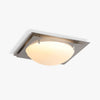 Modern Square Edged Glass LED Flush Mount Ceiling Light with Stainless Steel Frame