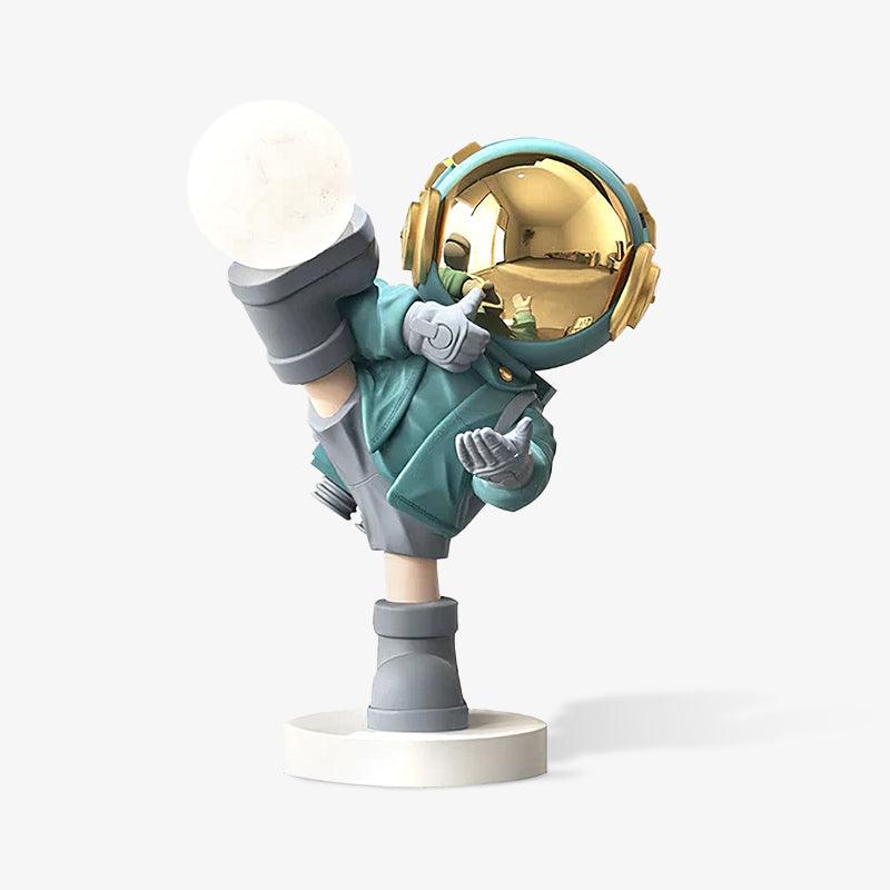 Kung Fu Astronaut Sculpture LED Floor Lamp with USB Charging and Resin Base
