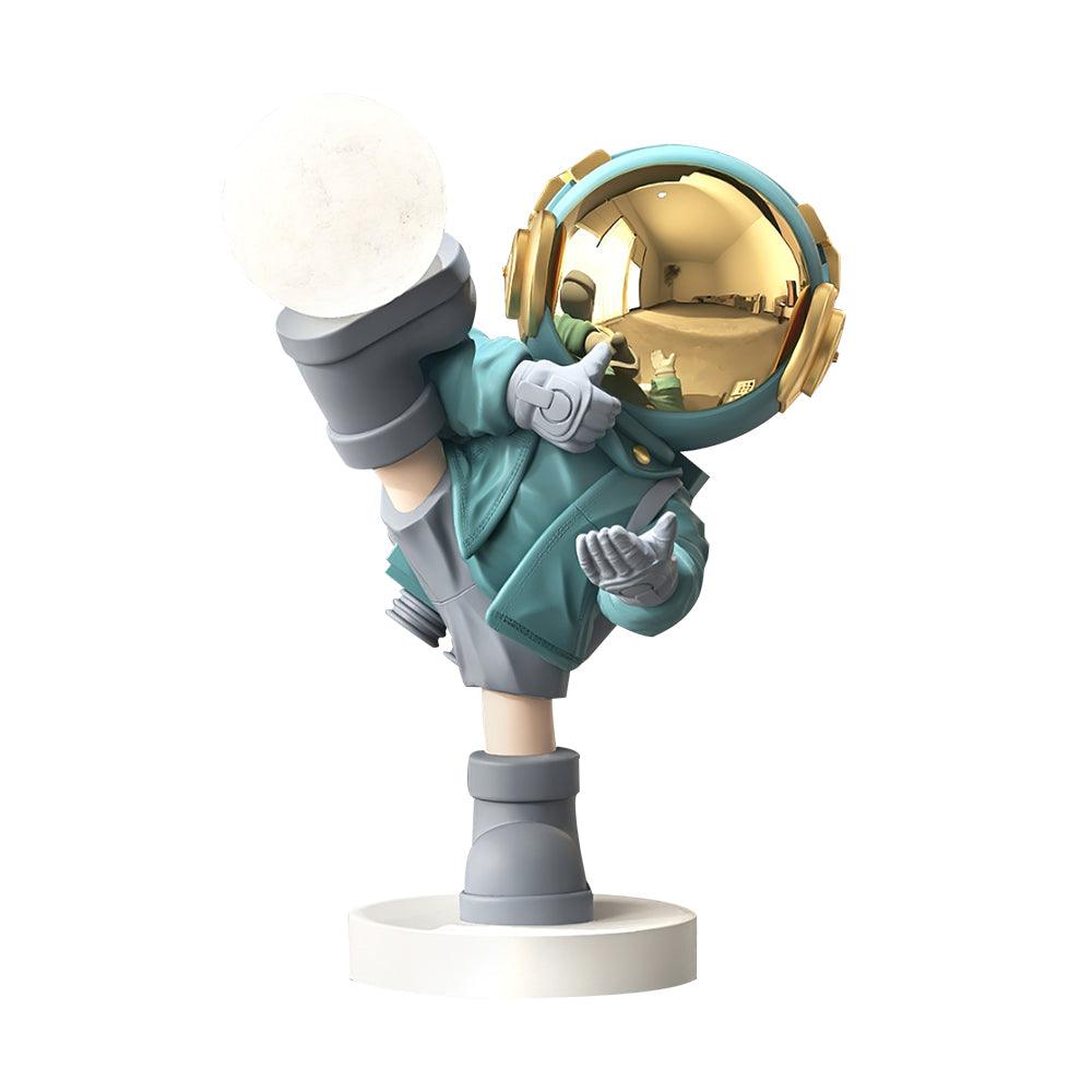 Kung Fu Astronaut Sculpture LED Floor Lamp with USB Charging and Resin Base