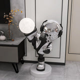Kung Fu Astronaut Sculpture LED Floor Lamp with USB Charging and Resin Base