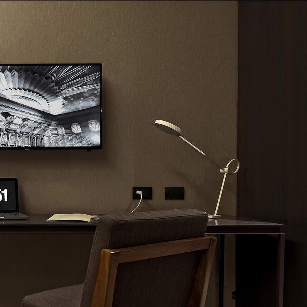 Modern Architectural Geometric LED Table Lamp for Contemporary Home Office and Living Spaces