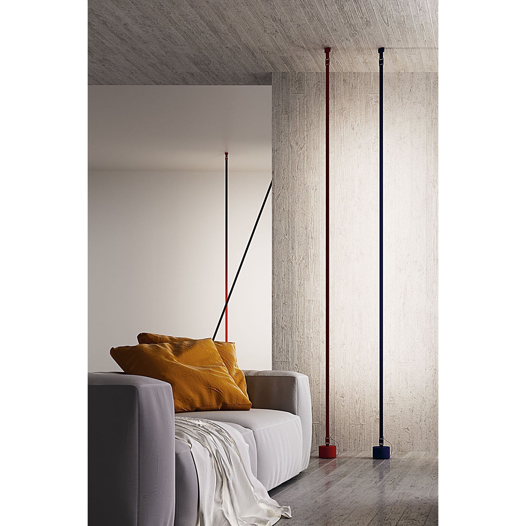 Modern Flexible Textile Floor to Ceiling LED Lamp Tension Based Adjustable Strip Lighting