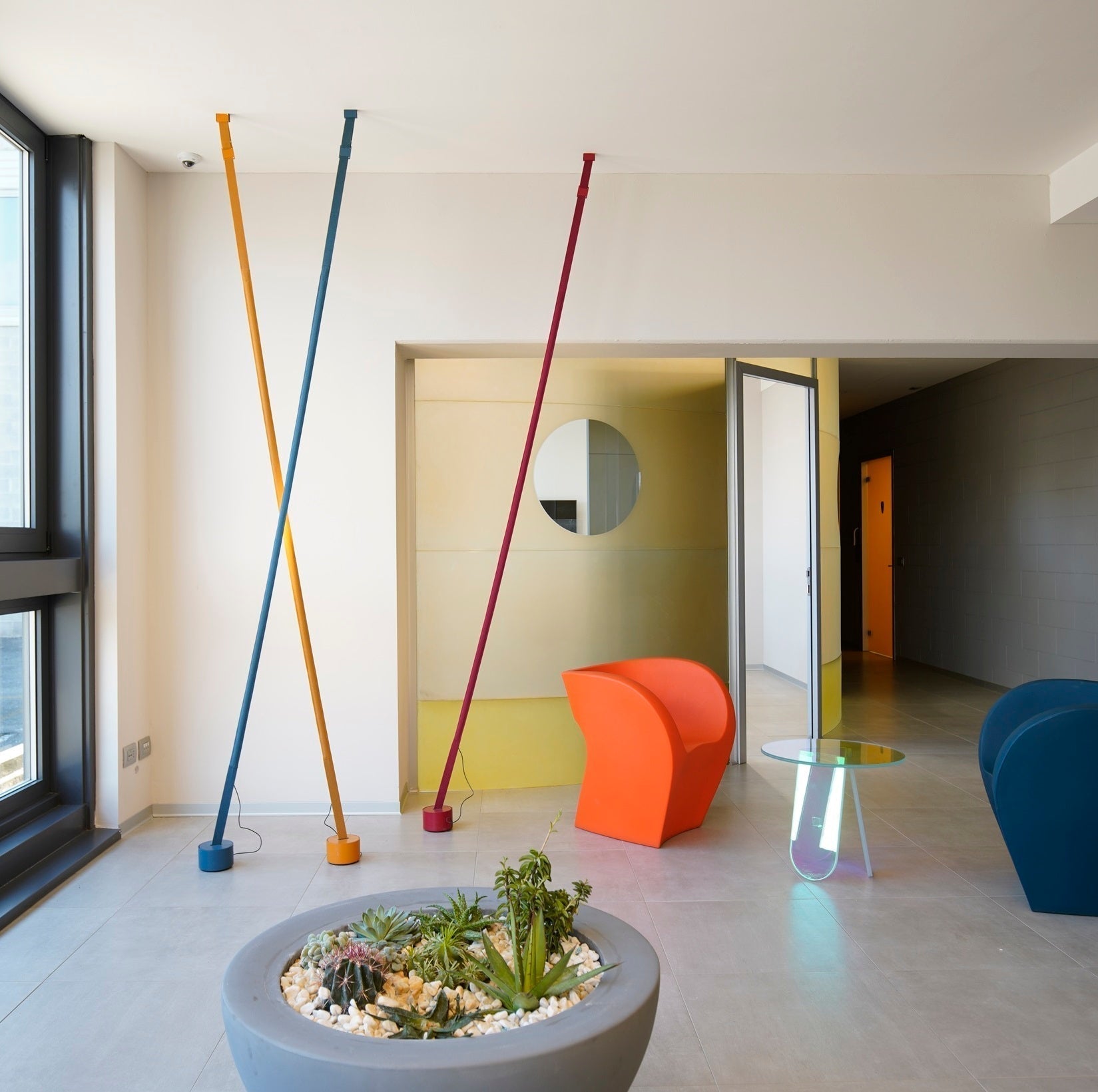 Modern Flexible Textile Floor to Ceiling LED Lamp Tension Based Adjustable Strip Lighting