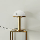 Contemporary Alabaster Stone Table Lamp with Bronze Finish for Luxury Bedroom and Office Lighting
