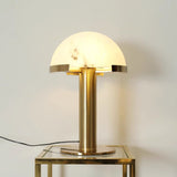 Contemporary Alabaster Stone Table Lamp with Bronze Finish for Luxury Bedroom and Office Lighting