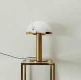 Contemporary Alabaster Stone Table Lamp with Bronze Finish for Luxury Bedroom and Office Lighting
