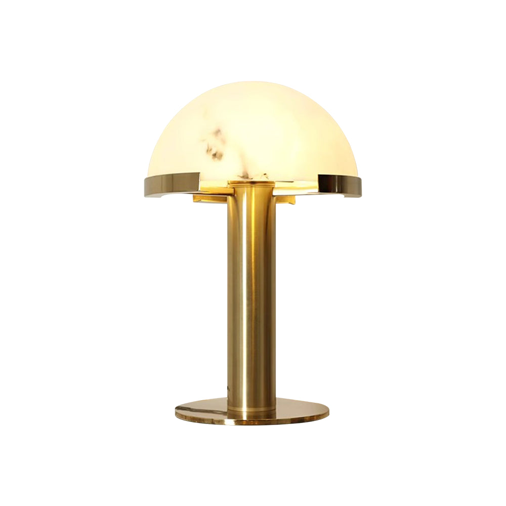 Contemporary Alabaster Stone Table Lamp with Bronze Finish for Luxury Bedroom and Office Lighting