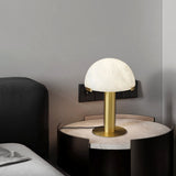 Contemporary Alabaster Stone Table Lamp with Bronze Finish for Luxury Bedroom and Office Lighting
