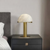 Contemporary Alabaster Stone Table Lamp with Bronze Finish for Luxury Bedroom and Office Lighting