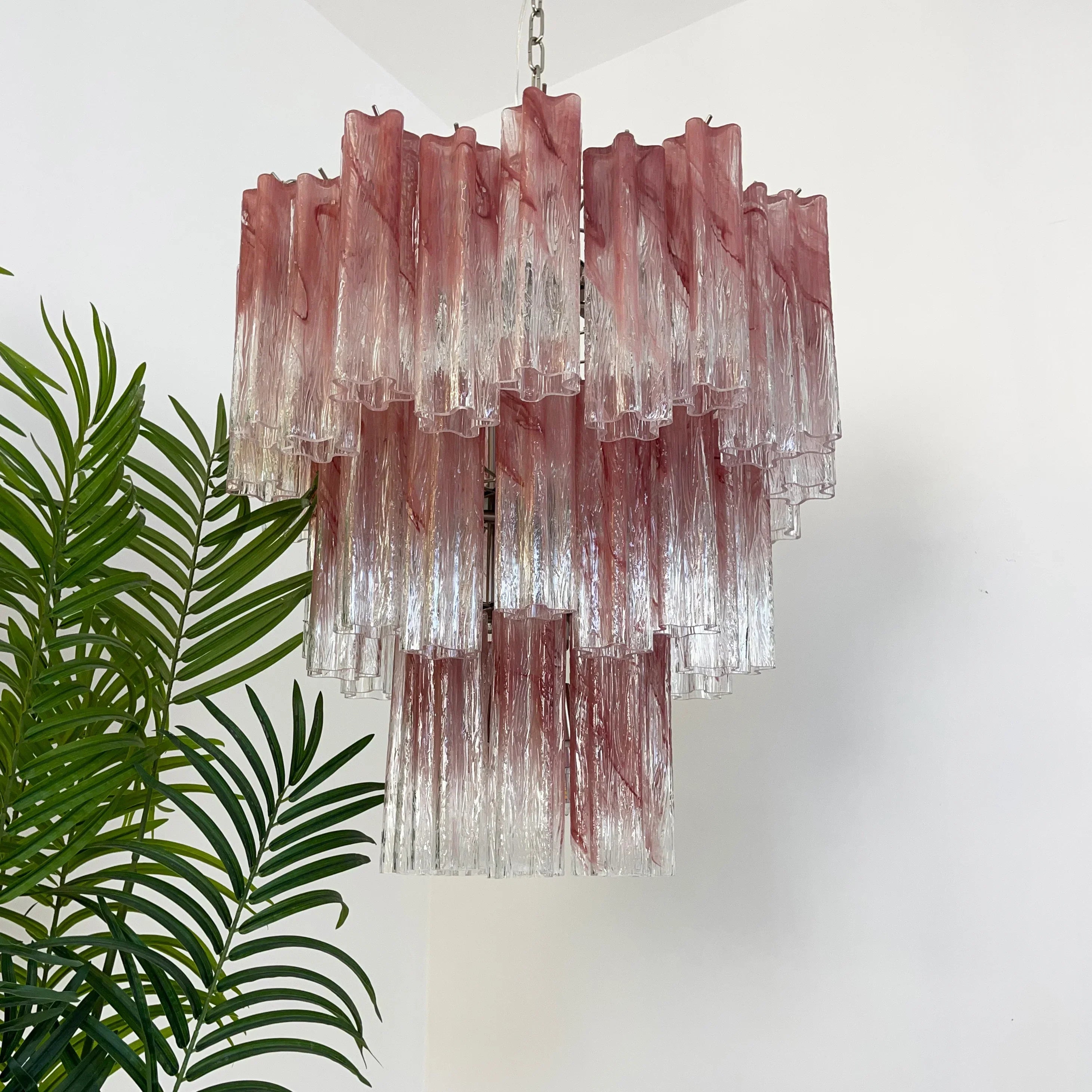 luxury-murano-pink-star-glass-chandelier-rose-gold-and-chrome-finish-ceiling-light