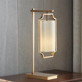 Elise Elegant Brass Table Lamp with White Fabric Drum Shade for Office and Living Room