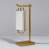 Elise Elegant Brass Table Lamp with White Fabric Drum Shade for Office and Living Room