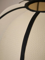 Contemporary Minimalist Table Lamp with Beige Fabric Shade and Black Metal Base