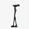 Modern Artistic Figure Floor Lamp with White Glass Globe Sculpture Standing Light