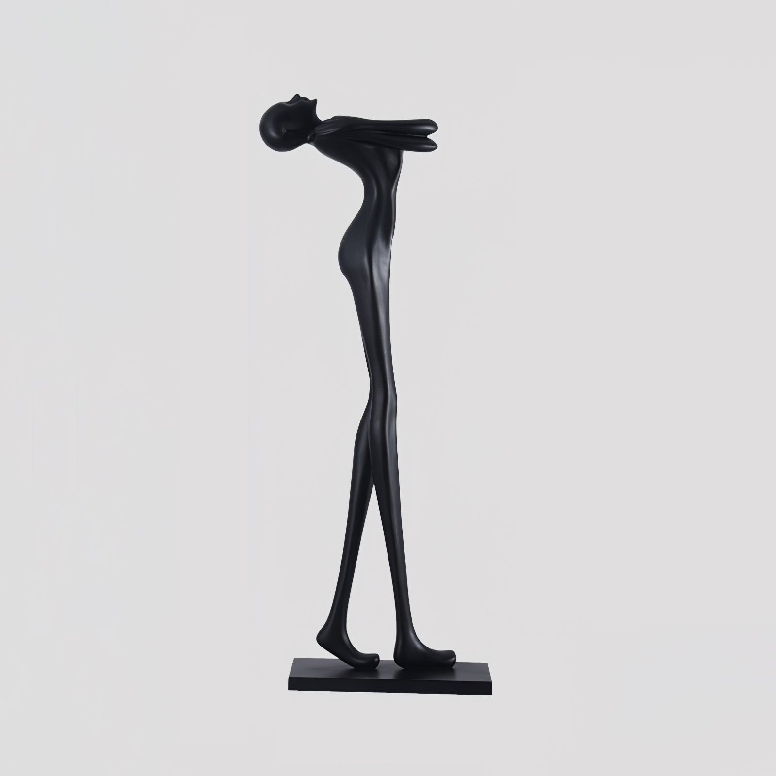 Modern Artistic Figure Floor Lamp with White Glass Globe Sculpture Standing Light