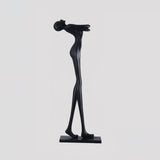 Modern Artistic Figure Floor Lamp with White Glass Globe Sculpture Standing Light