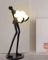 Modern Artistic Embrace Sculpture Floor Lamp with Radiant LED Glass Spheres