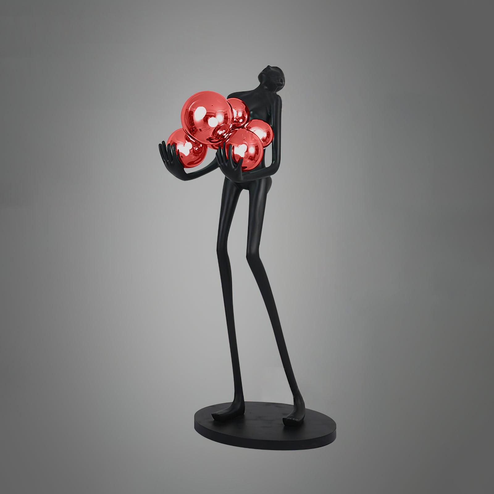 Modern Artistic Embrace Sculpture Floor Lamp with Radiant LED Glass Spheres