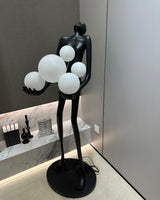 Modern Artistic Embrace Sculpture Floor Lamp with Radiant LED Glass Spheres