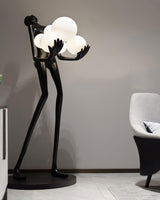 Modern Artistic Embrace Sculpture Floor Lamp with Radiant LED Glass Spheres