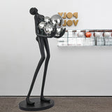 Modern Artistic Embrace Sculpture Floor Lamp with Radiant LED Glass Spheres