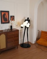 Modern Artistic Embrace Sculpture Floor Lamp with Radiant LED Glass Spheres