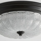 Emily Modern LED Flush Mount Ceiling Light Brass and Textured Glass Fixture for Indoor Home Decor