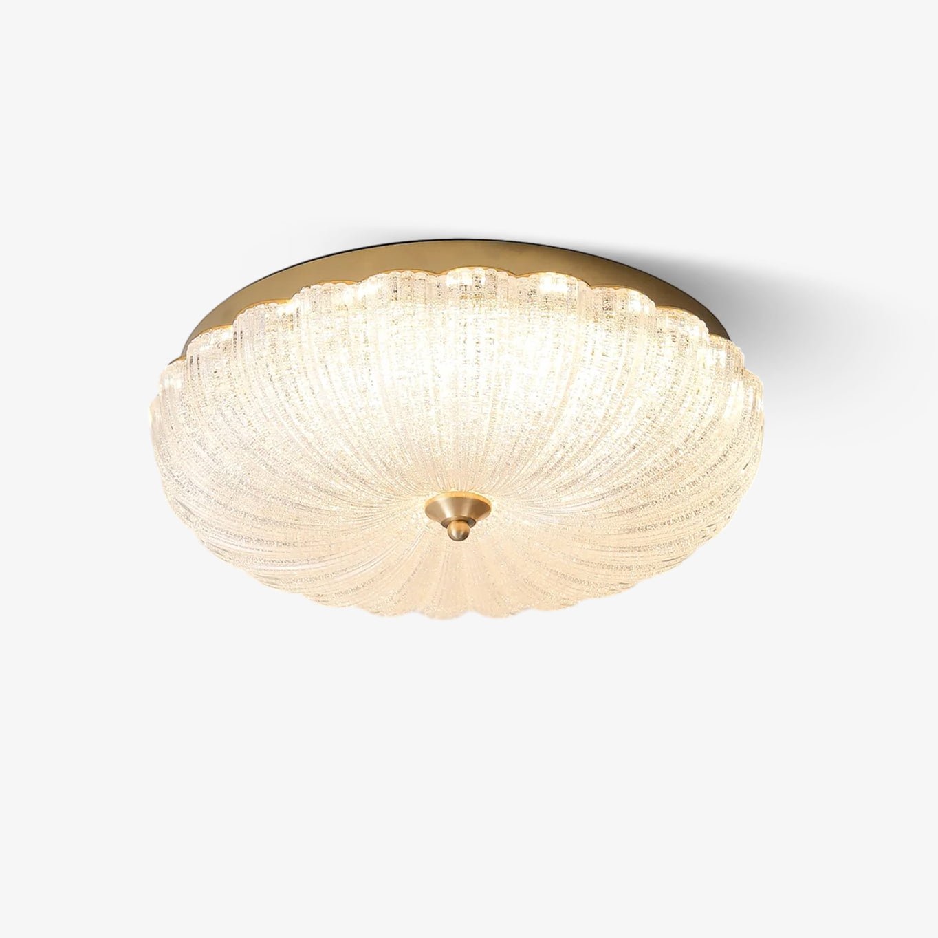 Modern Round Glass LED Flush Mount Ceiling Lamp with Gold Accents and Opaque Diffuser