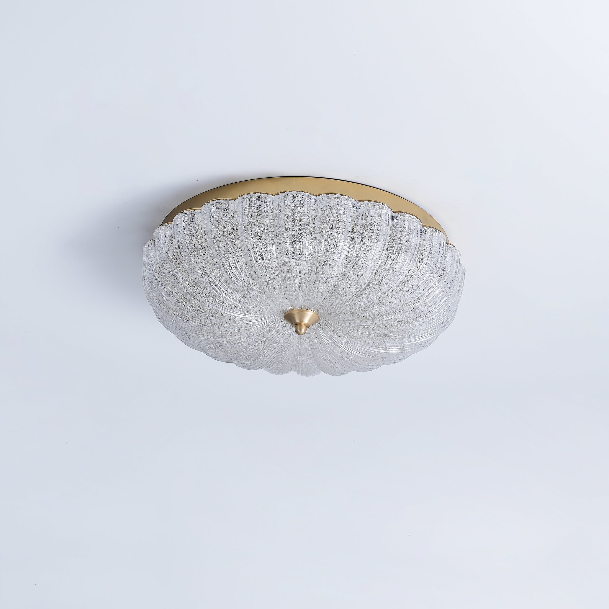 Modern Round Glass LED Flush Mount Ceiling Lamp with Gold Accents and Opaque Diffuser