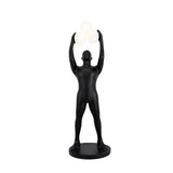 Artistic Humanoid Figure Standing Lamp with Triple Glass Spheres for Modern Living Room