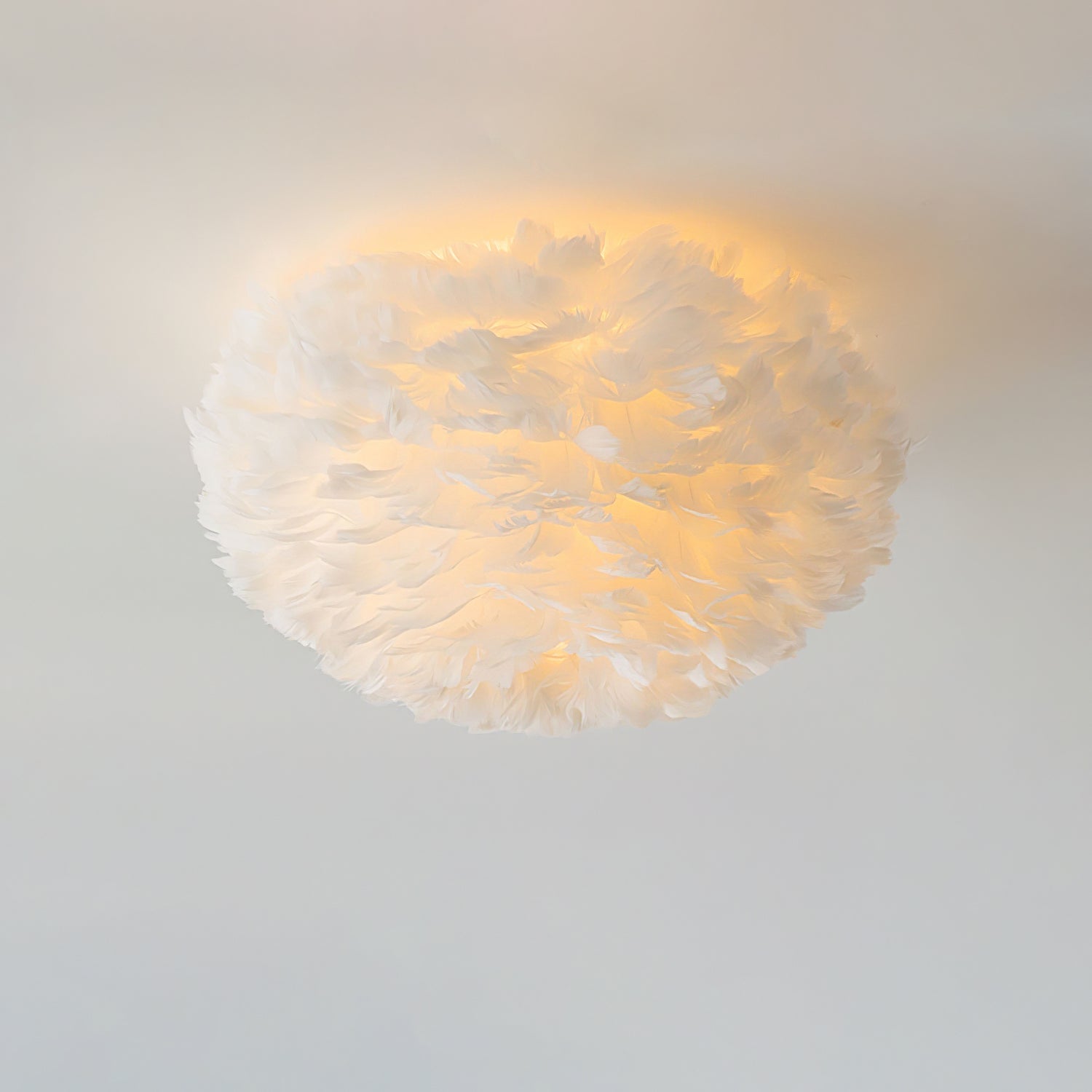 Modern Goose Feather Ceiling Lamp for Bedroom and Living Room Decor