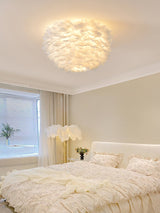 Modern Goose Feather Ceiling Lamp for Bedroom and Living Room Decor