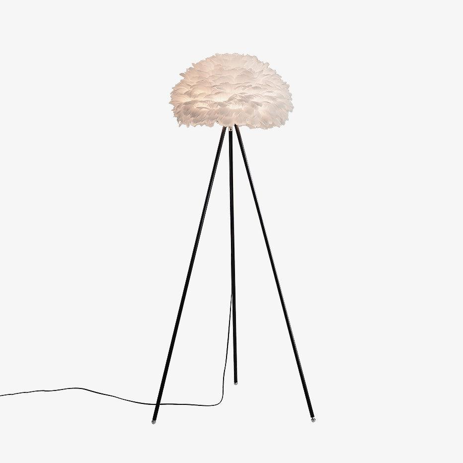 Modern Eos Style Natural White Feather Floor Lamp for Elegant Living Room Lighting