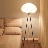 Modern Eos Style Natural White Feather Floor Lamp for Elegant Living Room Lighting