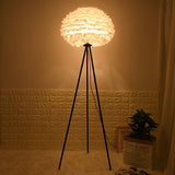 Modern Eos Style Natural White Feather Floor Lamp for Elegant Living Room Lighting