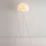Modern Eos Style Natural White Feather Floor Lamp for Elegant Living Room Lighting