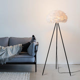 Modern Eos Style Natural White Feather Floor Lamp for Elegant Living Room Lighting