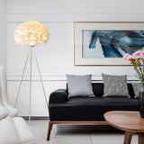 Modern Eos Style Natural White Feather Floor Lamp for Elegant Living Room Lighting