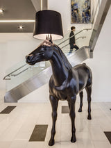Artistic Horse Statue Standing Lamp Modern Black Sculptural Floor Light Fixture