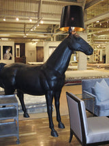 Artistic Horse Statue Standing Lamp Modern Black Sculptural Floor Light Fixture