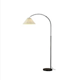 modern-arched-floor-lamp-with-pleated-white-shade-and-matte-black-metal-frame