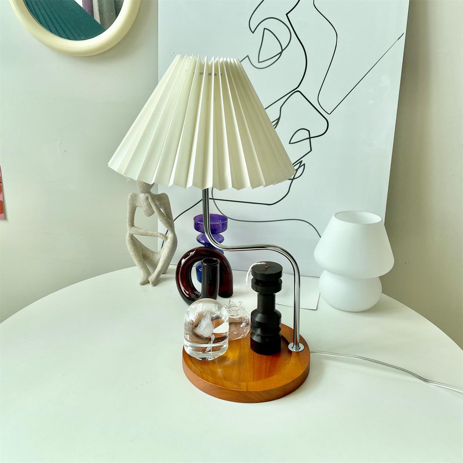 Elegant Eterna TL Fabric Shade Table Lamp for Bedroom and Hotel Side Tables